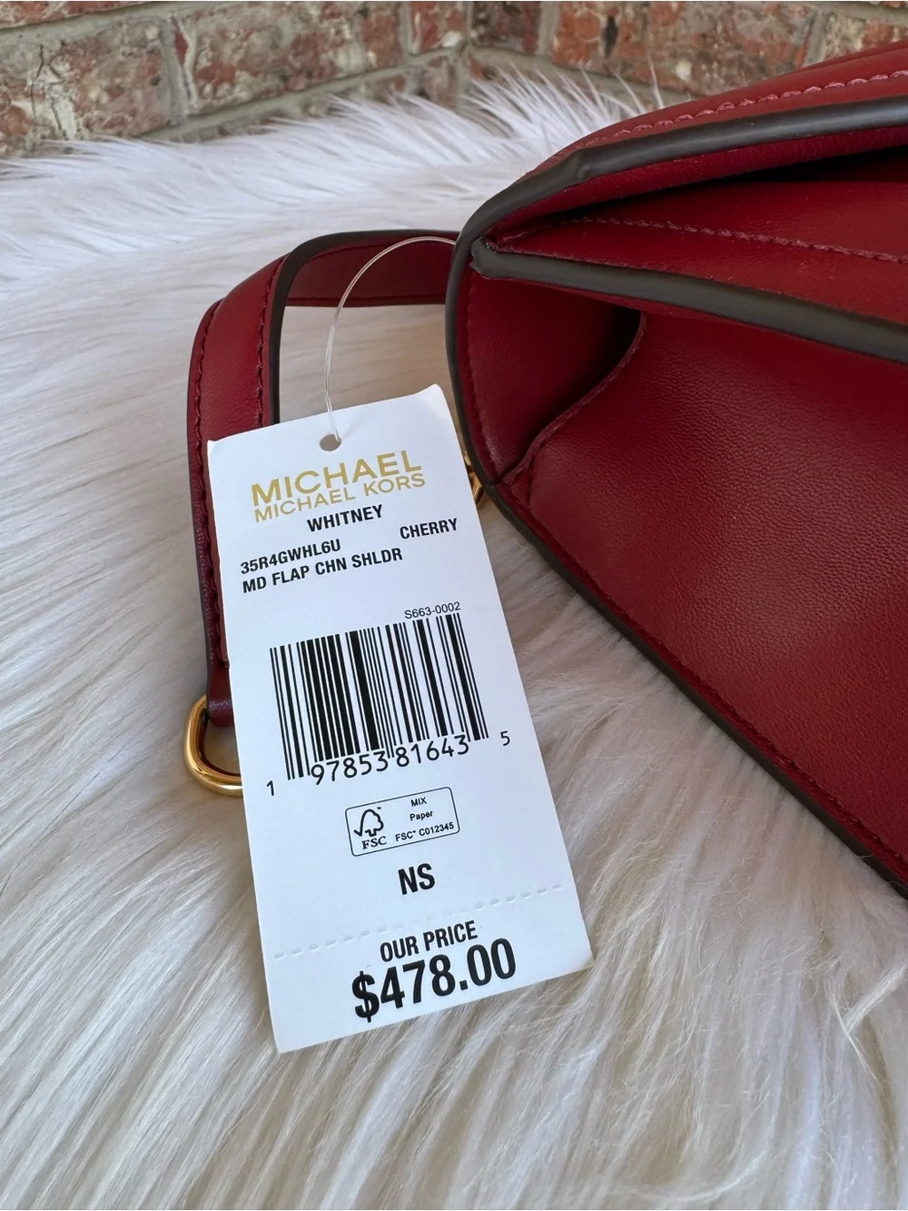 Michael Kors Red Quilted Leather Shoulder Bag